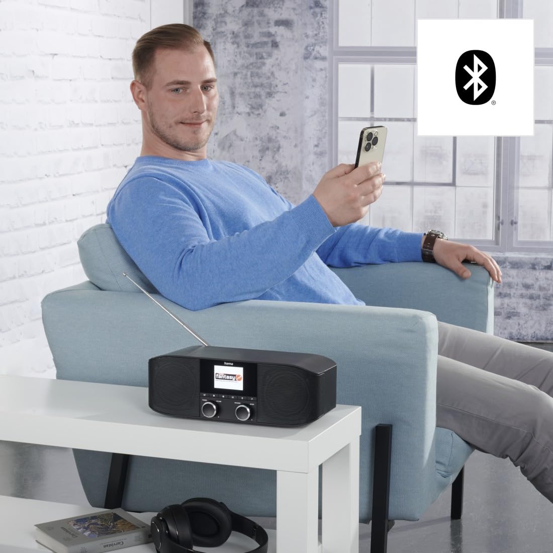 hama-dab-radio-dr1410bt-mit-bluetooth-digitalradio-wecker-farbdisplay-schwarz image 4