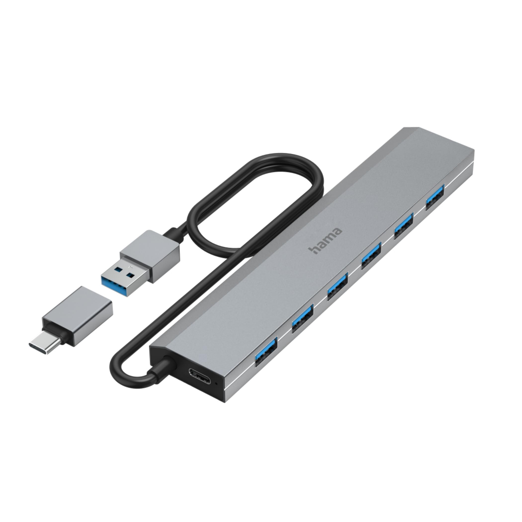 hama-usb-hub-7-ports-mit-netzteil-usb-a-und-usb-c-adapter-aluminium-schwarz image 4