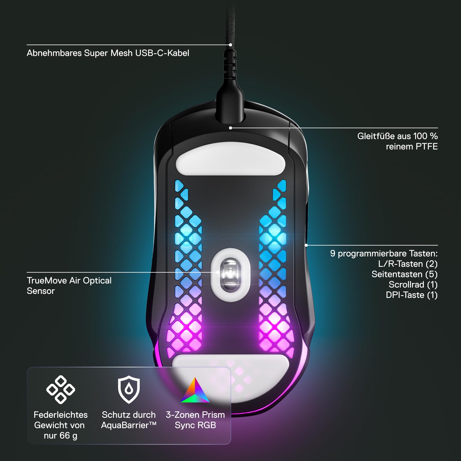 steelseries-aerox-5-rgb-gaming-maus-mit-honeycomb-design-66g-ultraleicht-wassera image 2