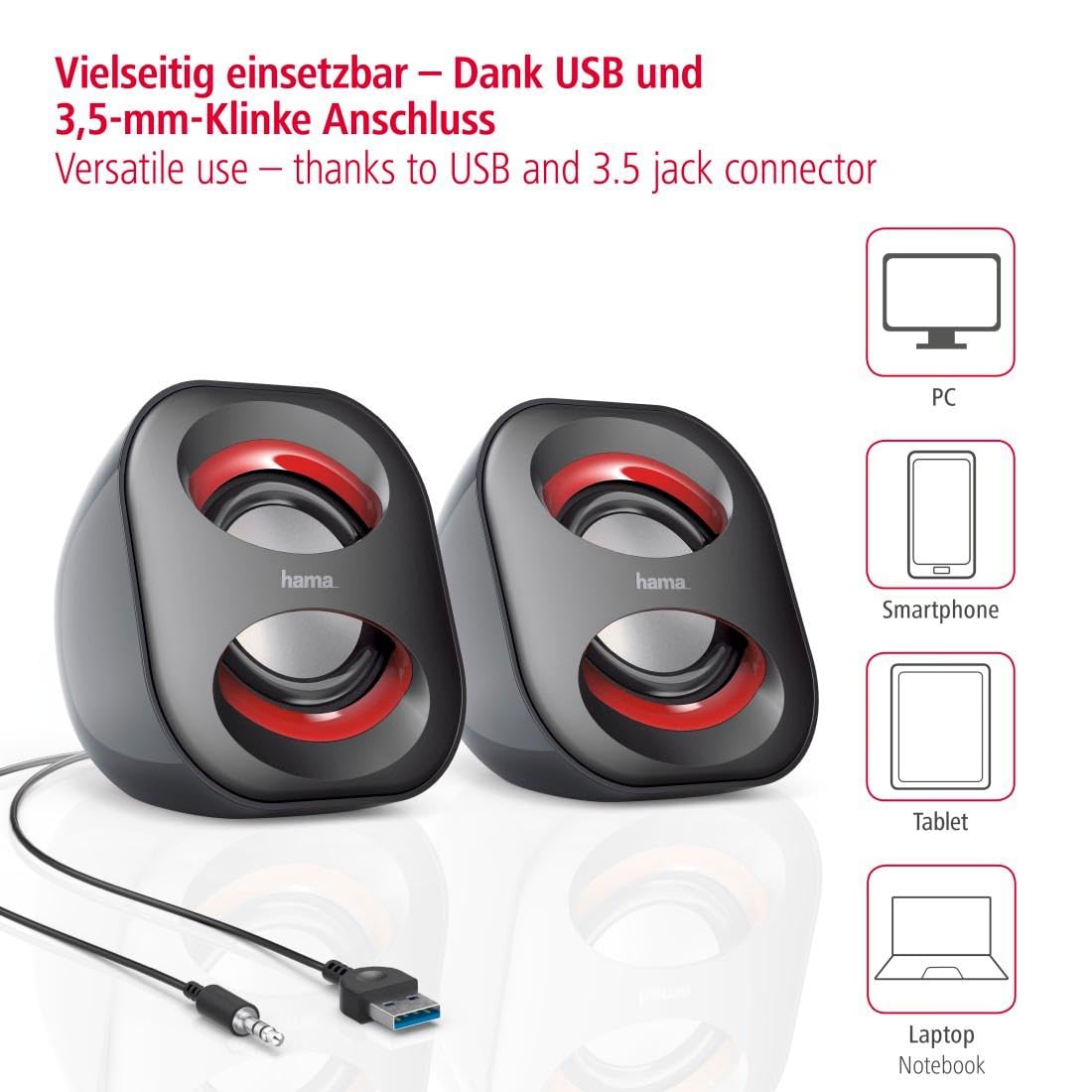 hama-sonic-mobil-183-pc-lautsprecher-usb-3-0-3-5-mm-klinke-3-w-schwarz-rot-aktiv image 3
