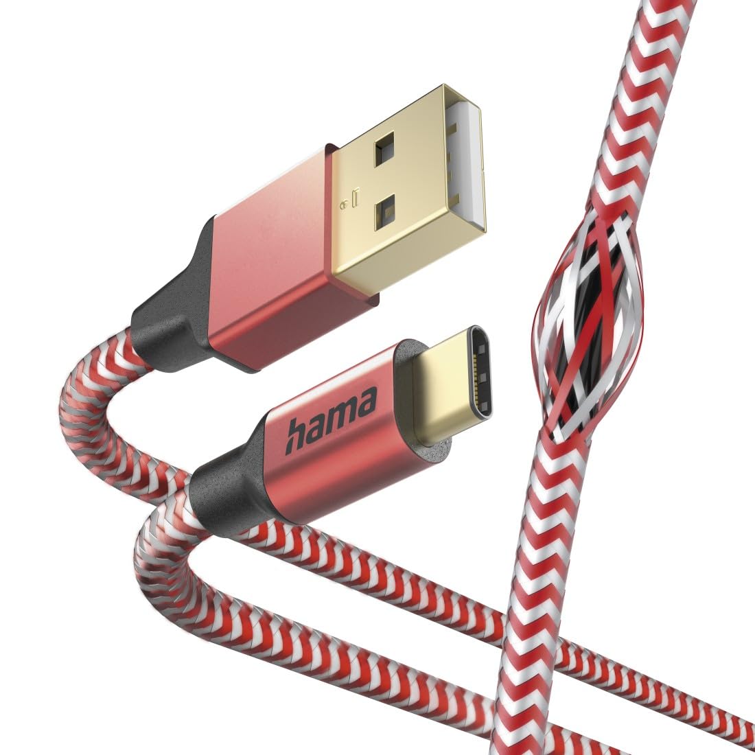 hama-reflective-usb-a-auf-usb-c-ladekabel-nylon-1-5-m-rot image 4