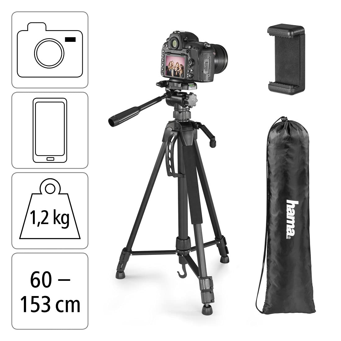 hama-stativ-kamera-action-153-3d-leichtes-fotostativ-mit-handy-halterung image 2