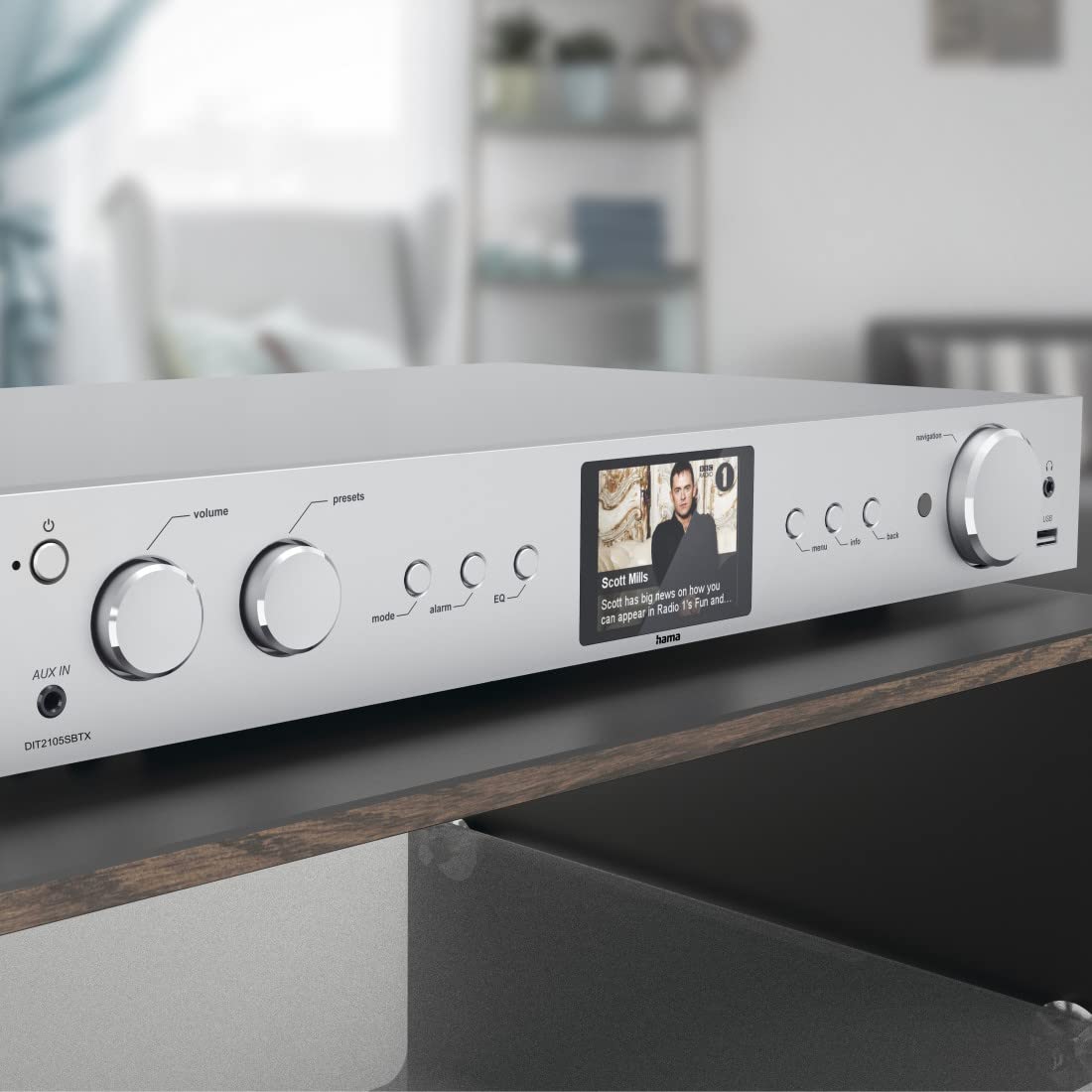 hama-dit2105sbtx-hifi-dab-internetradio-bluetooth-spotify-amazon-music-silber image 4