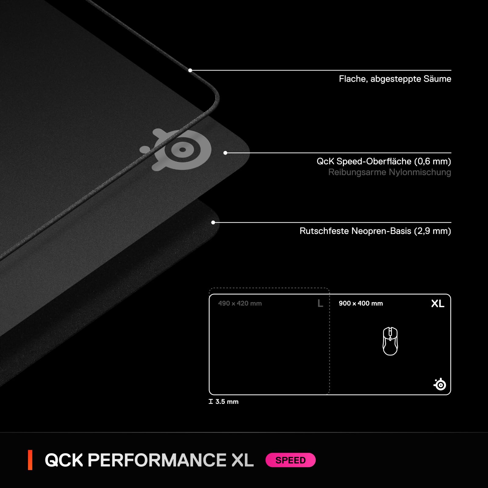 steelseries-qck-xl-performance-speed-gaming-mauspad-extradichte-f-r-sanftes-glei image 7
