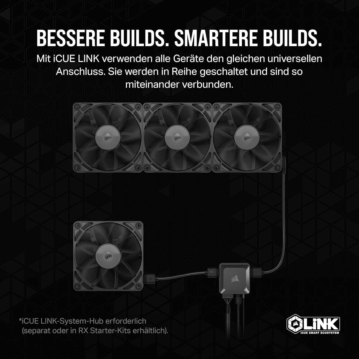 corsair-icue-link-rx120-120mm-pwm-l-fter-magnetisches-kuppellager-schwarz image 3