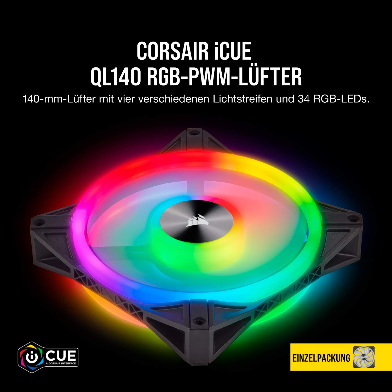 corsair-icue-ql140-rgb-140mm-l-fter-einzeln-34-rgb-leds-pwm-bis-1-250-u-min image 3