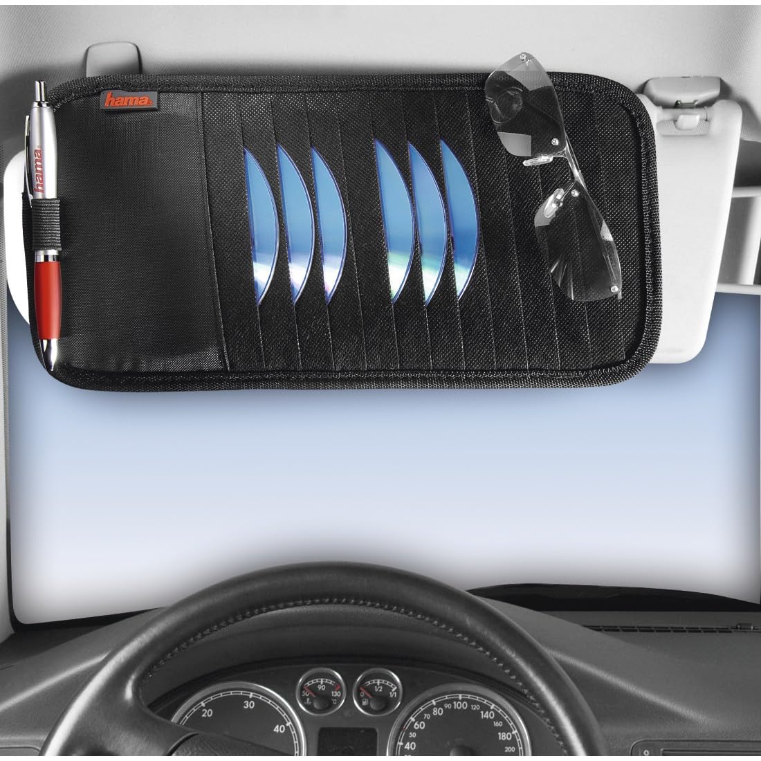 hama-sonnenblenden-tasche-f-r-12-cds-auto-cd-organizer-mit-stifthalter image 2