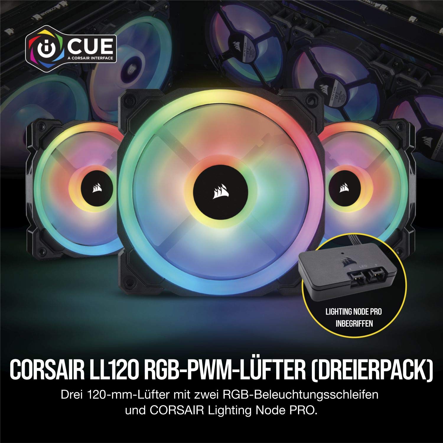 corsair-ll120-rgb-led-pwm-120mm-l-fter-3er-pack-mit-lighting-node-pro image 2
