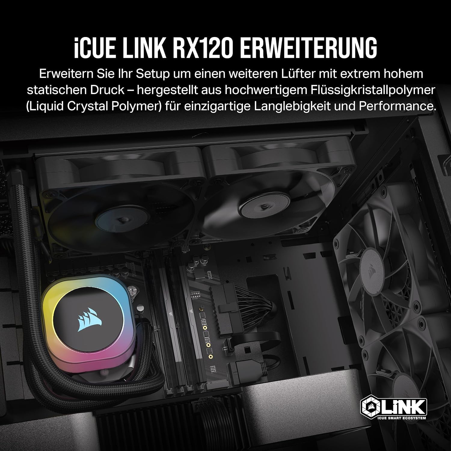 corsair-icue-link-rx120-120mm-pwm-l-fter-magnetisches-kuppellager-schwarz image 2