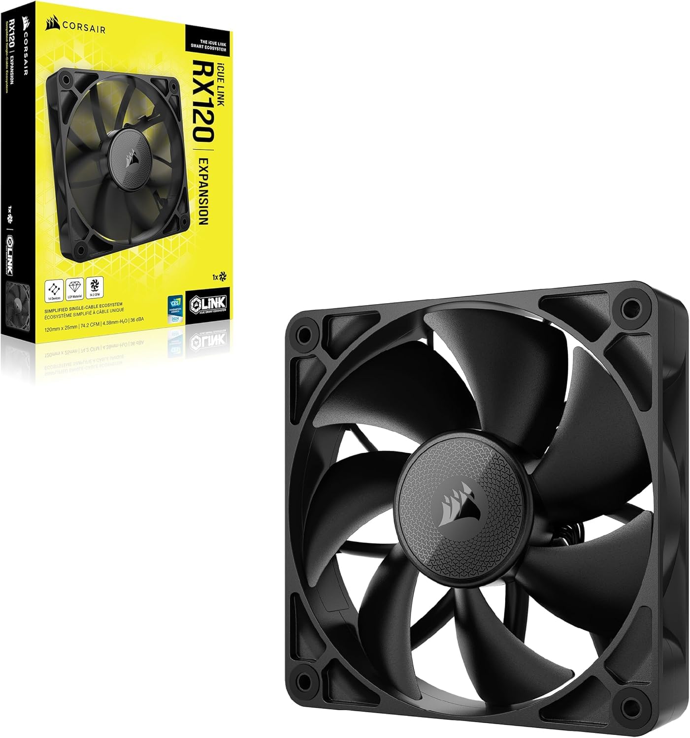 corsair-icue-link-rx120-120mm-pwm-l-fter-magnetisches-kuppellager-schwarz image 8