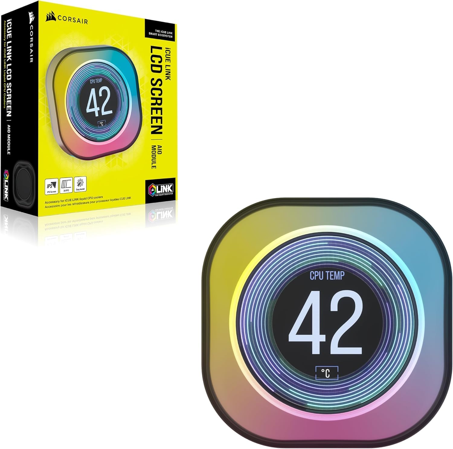 corsair-icue-link-aio-lcd-bildschirmmodul-2-1-zoll-ips-display-mit-rgb-ring image 6