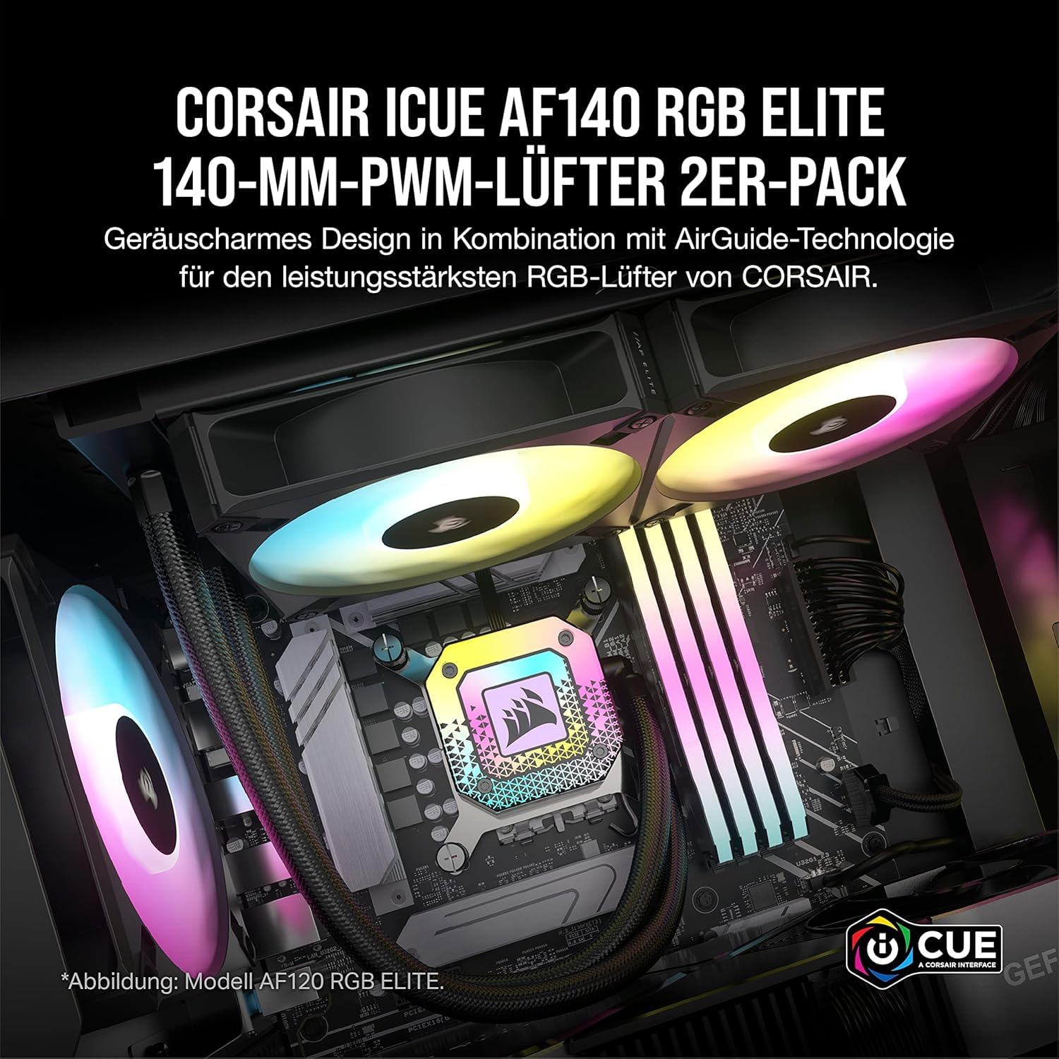 corsair-icue-af140-rgb-elite-140mm-pwm-l-fter-doppelpack-schwarz image 2