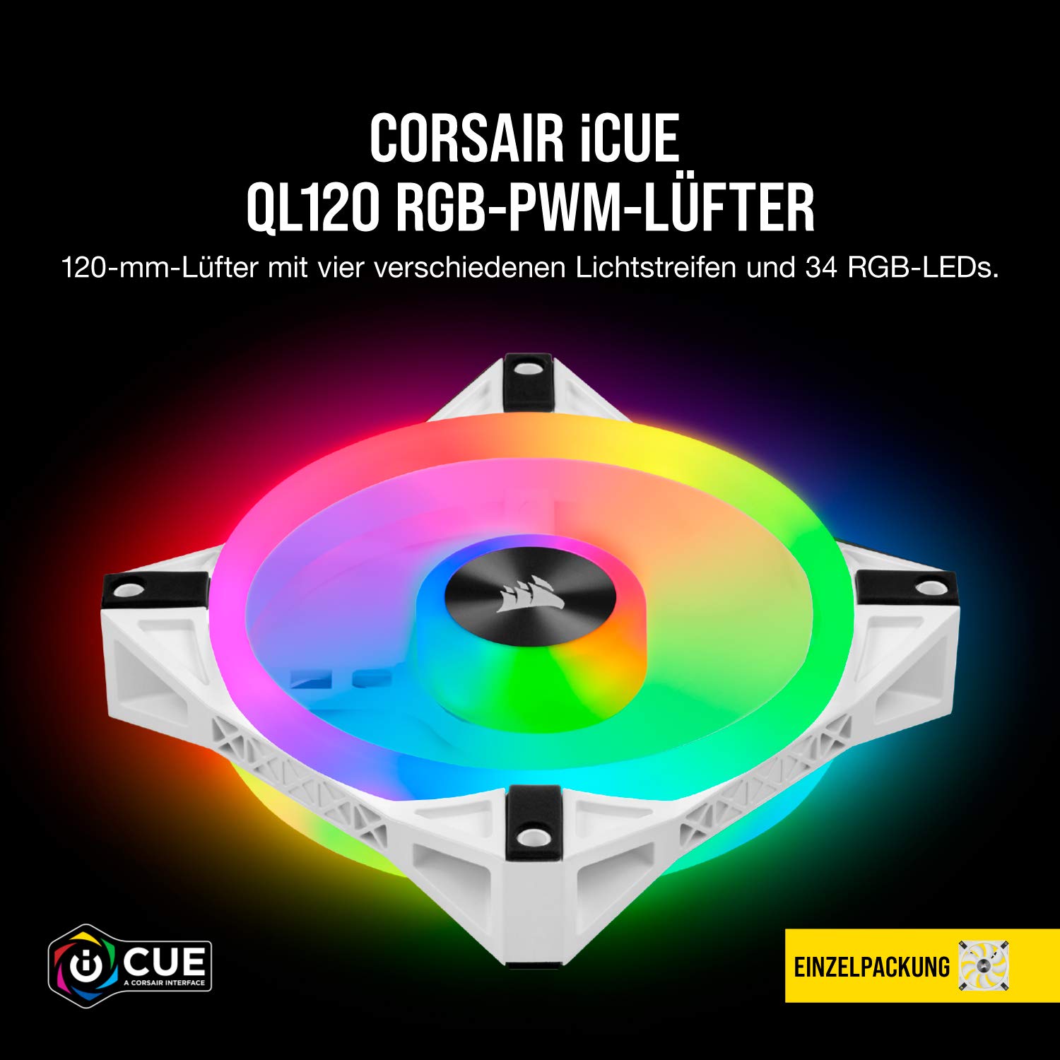 corsair-icue-ql120-rgb-120-mm-pwm-l-fter-wei-34-einzeln-ansteuerbare-leds-1500-u image 3