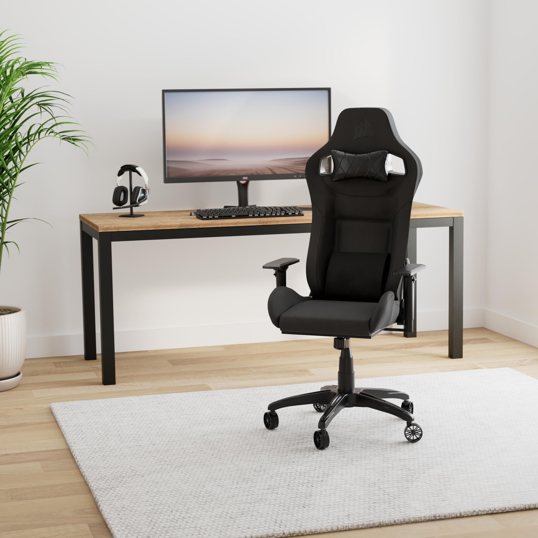corsair-t3-rush-gaming-stuhl-mit-stoffbezug-2023-rennsport-design-verstellbare-4 image 2