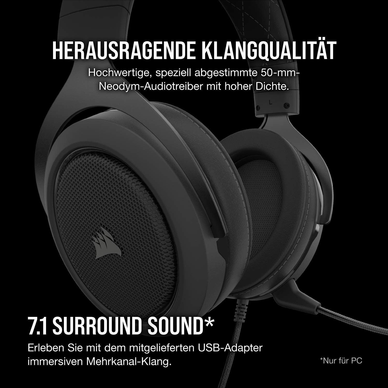 corsair-hs60-pro-surround-gaming-headset-7-1-mit-memory-schaumstoff-abnehmbarem- image 3