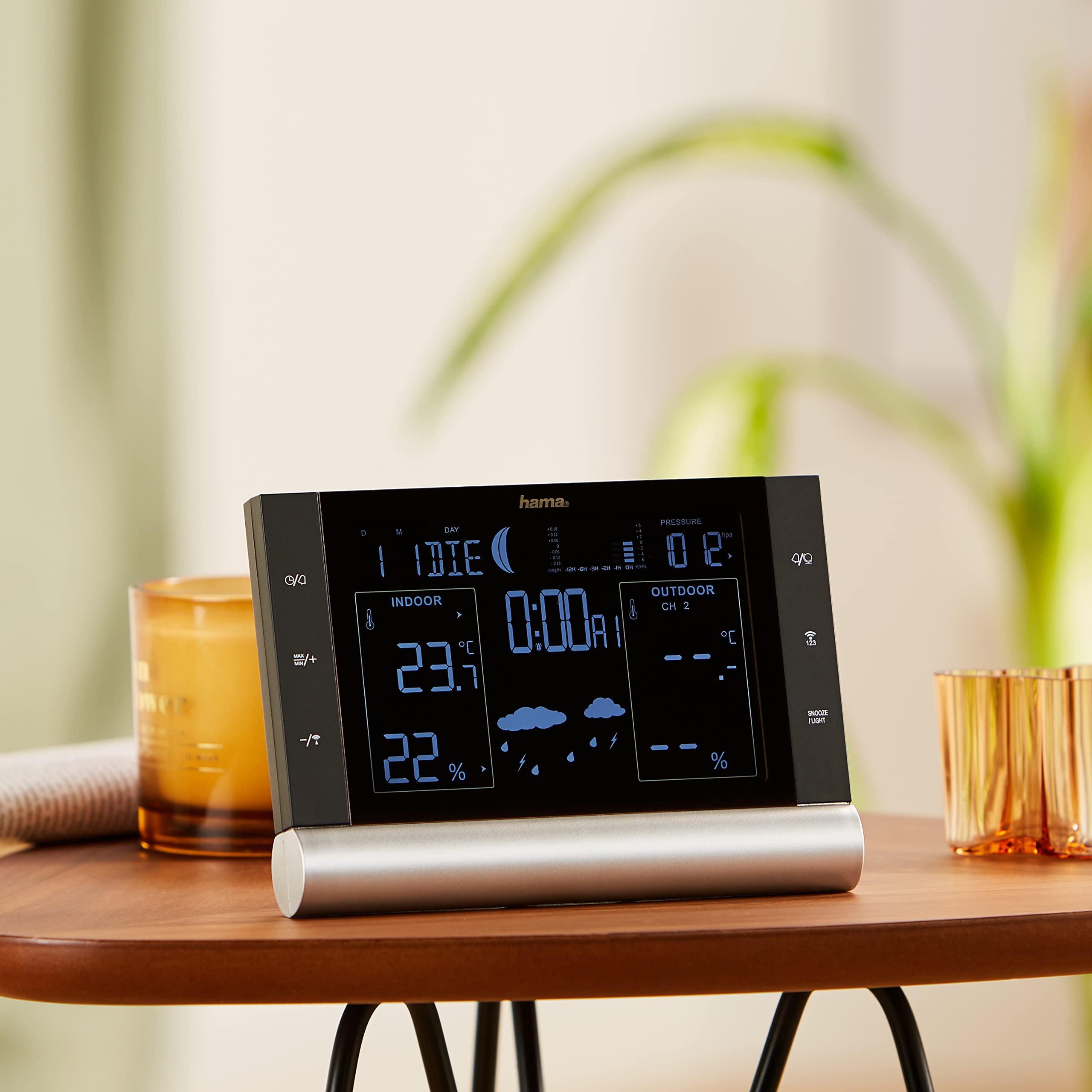 hama-funk-wetterstation-mit-au-ensensor-wettervorhersage-dcf-xxl-display-schwarz image 6