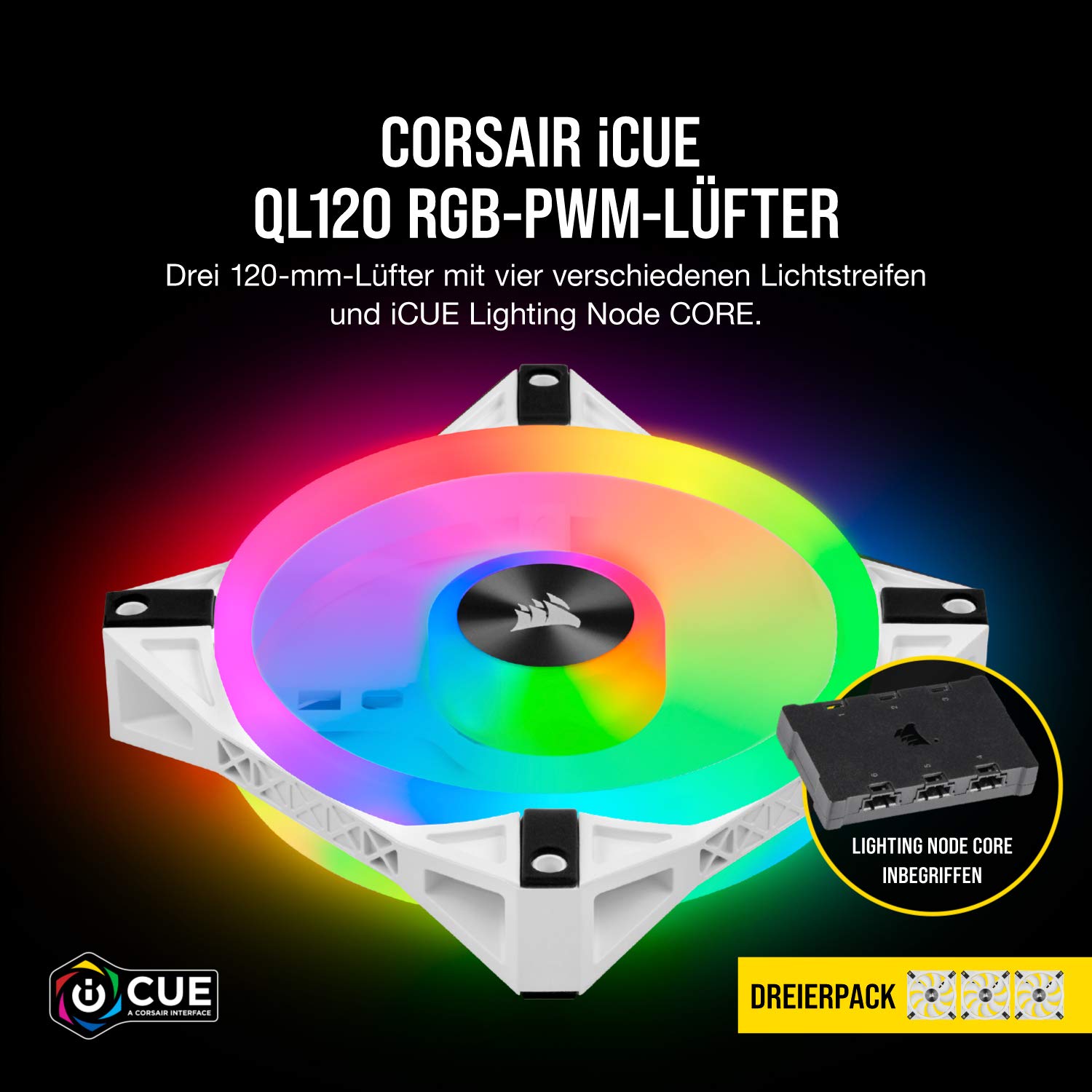 corsair-icue-ql120-rgb-120-mm-pwm-l-fter-3er-pack-wei-mit-lighting-node-core-ein image 3