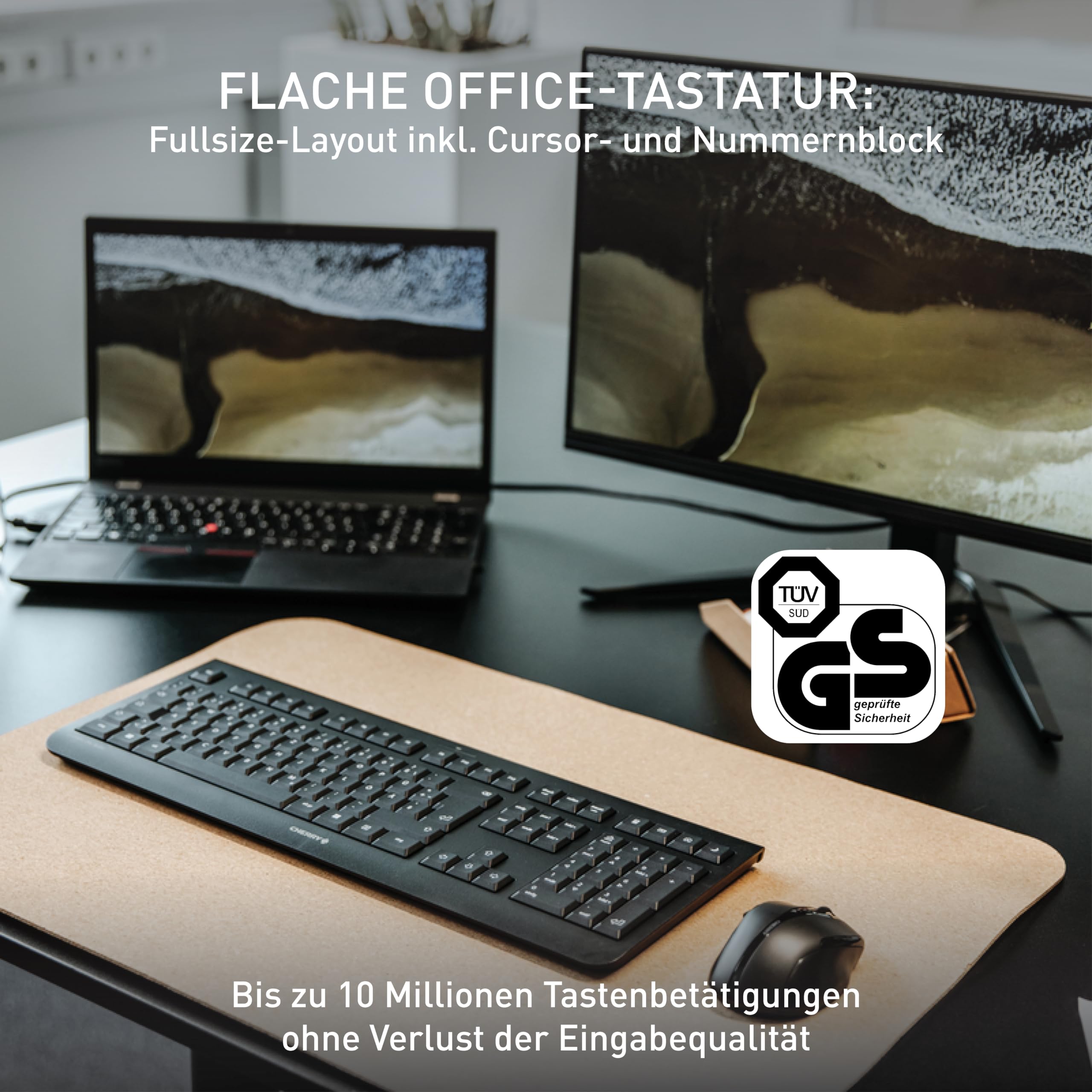 cherry-kw-3000-kabellose-office-tastatur-deutsch-qwertz-wei-grau image 2