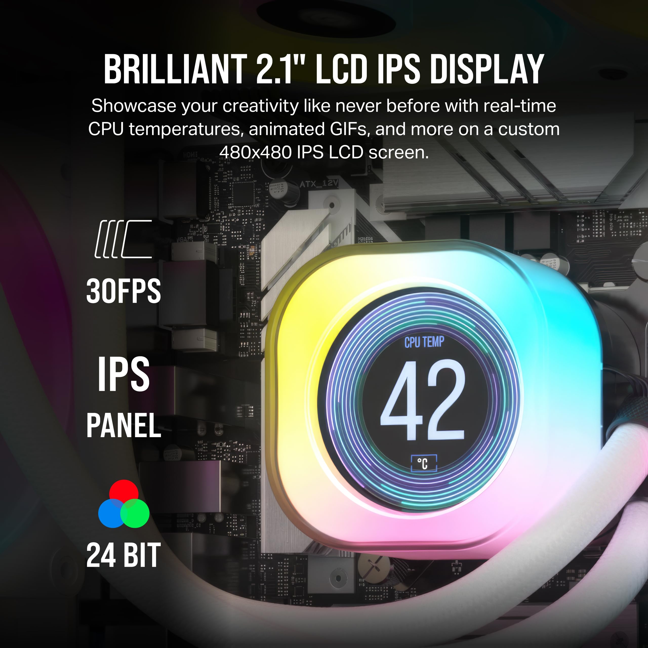corsair-icue-link-h150i-lcd-360mm-aio-cpu-wasserk-hlung-wei-e-version-mit-2-1-ip image 4
