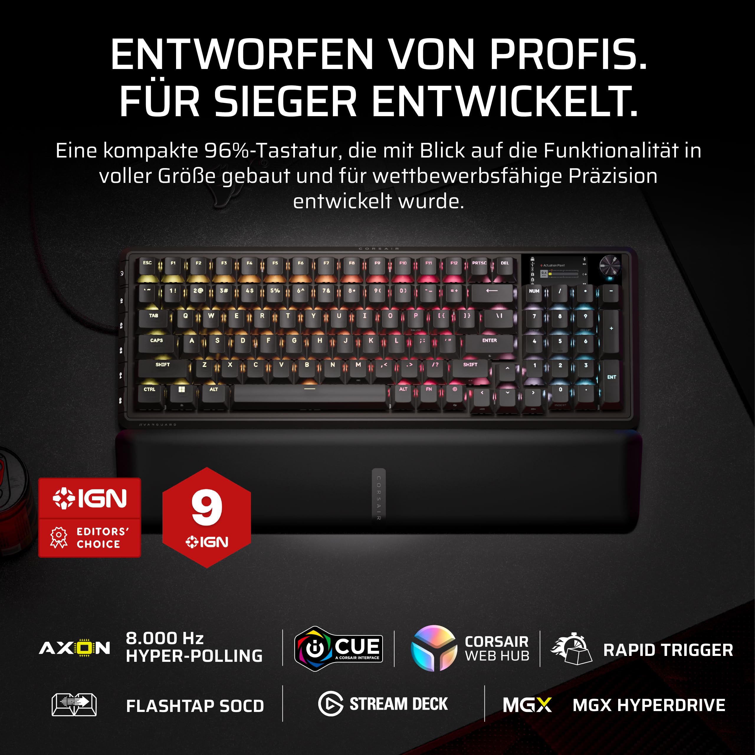 corsair-vanguard-pro-96-kabelgebundene-hall-effekt-gaming-tastatur-qwertz-de-96- image 2
