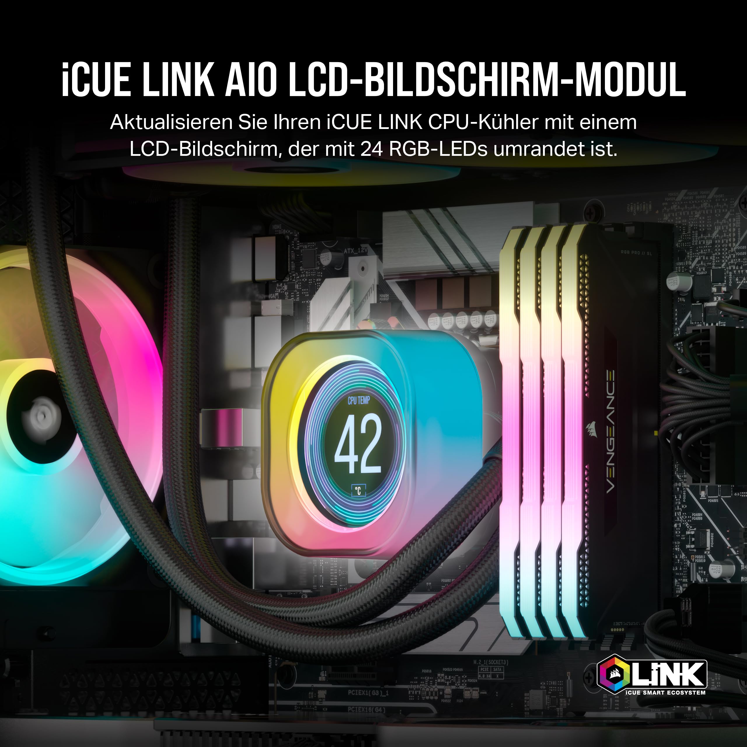corsair-icue-link-aio-lcd-bildschirmmodul-2-1-zoll-ips-display-mit-rgb-ring image 2