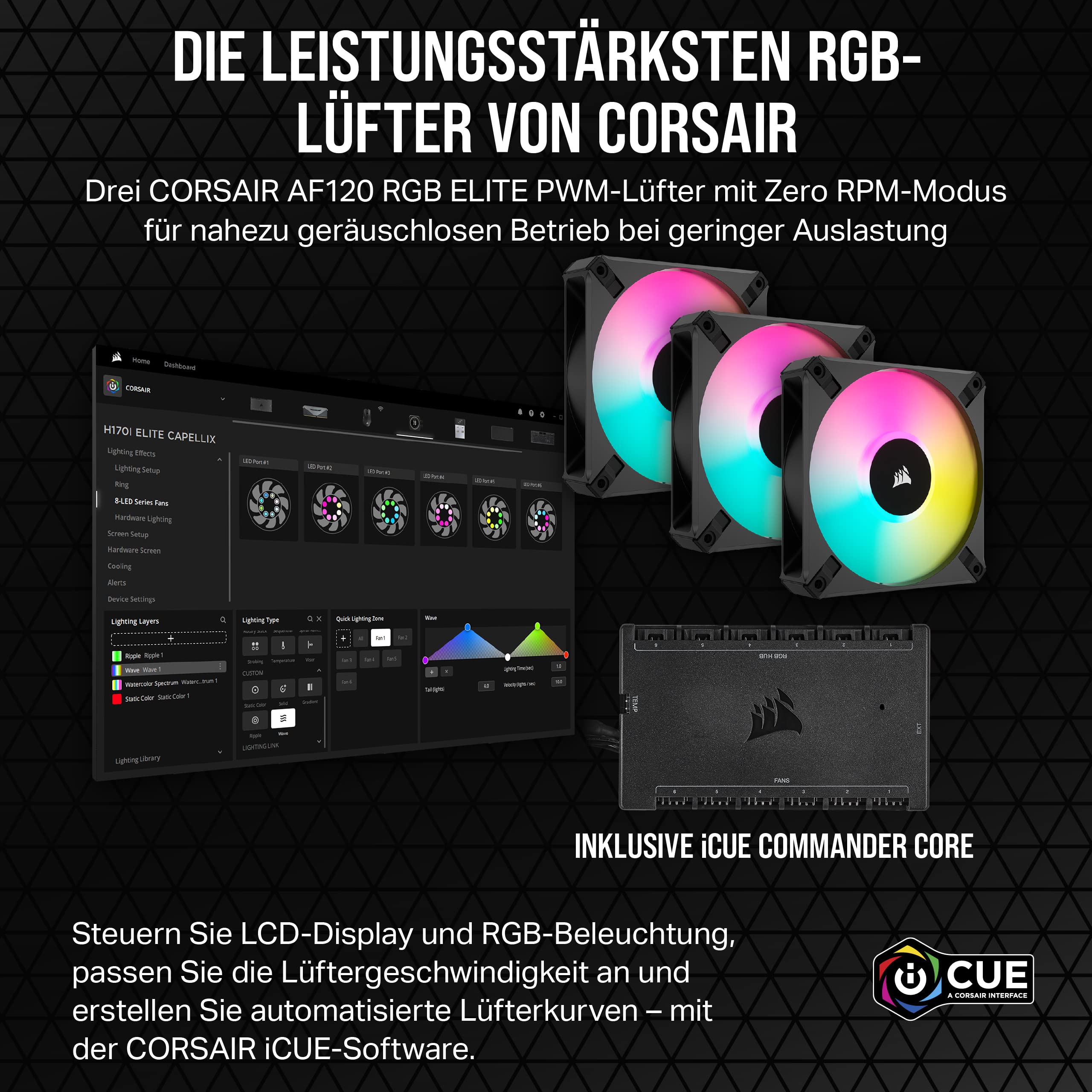 corsair-icue-h150i-elite-lcd-xt-fl-ssig-cpu-k-hler-360mm-ips-lcd-3x-af120-rgb-el image 4