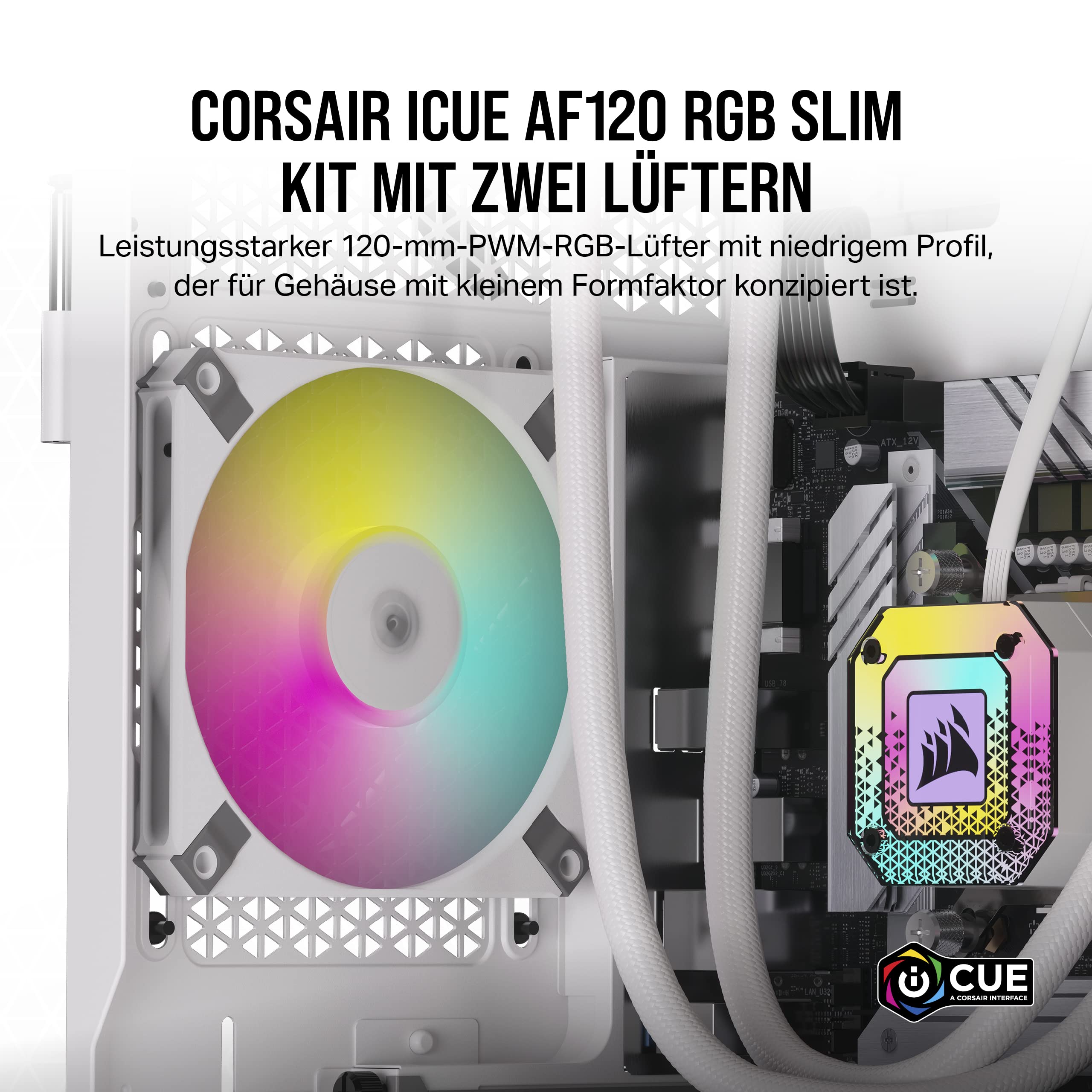 corsair-af120-rgb-slim-120-mm-pwm-l-fter-doppelpack-mit-lighting-node-core-wei image 2