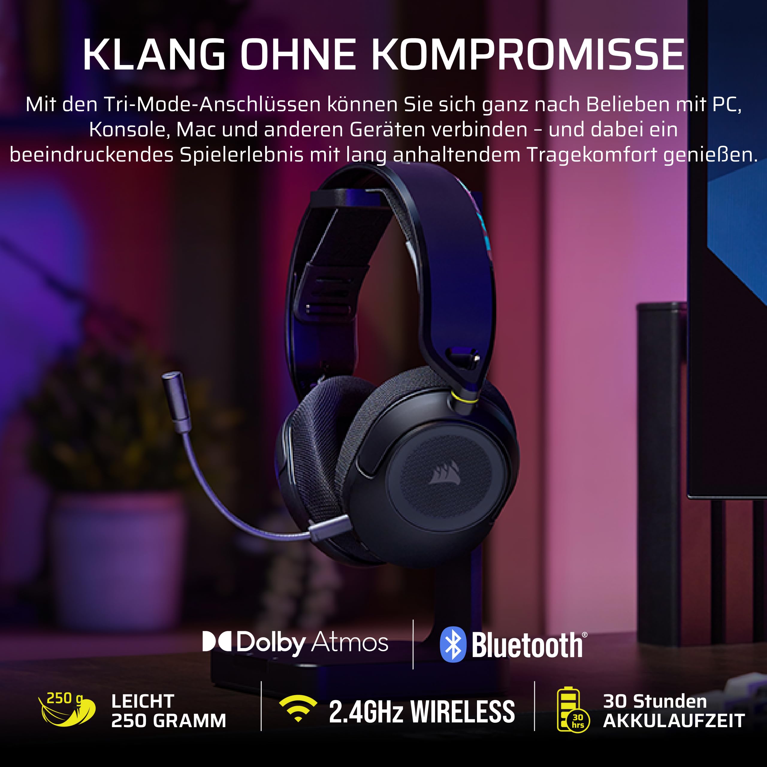 corsair-hs35-v3-kabelloses-gaming-headset-mit-mikrofon-schwarz-2-4-ghz-bluetooth image 2