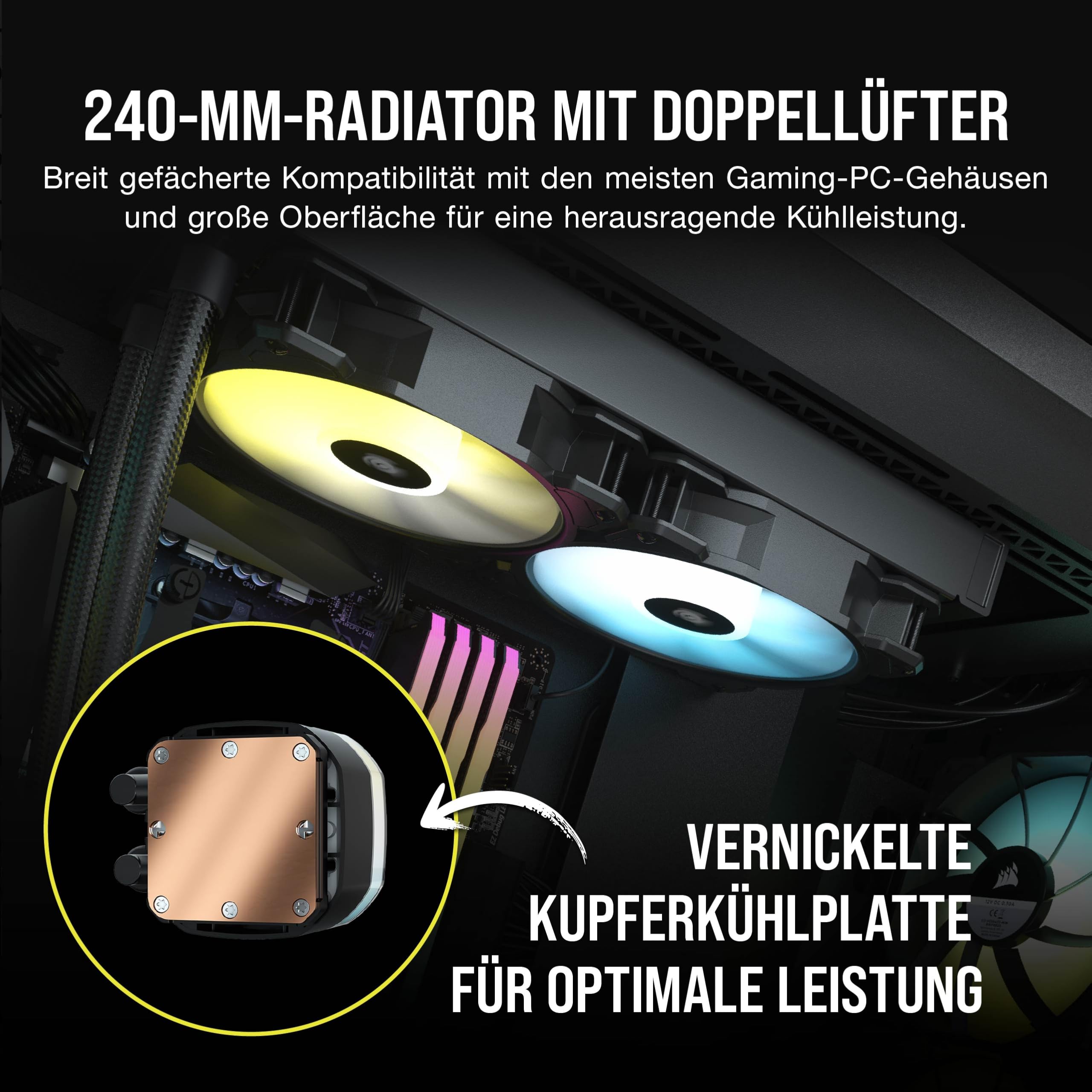 corsair-h100-rgb-fl-ssig-cpu-k-hler-240mm-aio-sp120-rgb-elite-l-fter-argb-adapte image 3