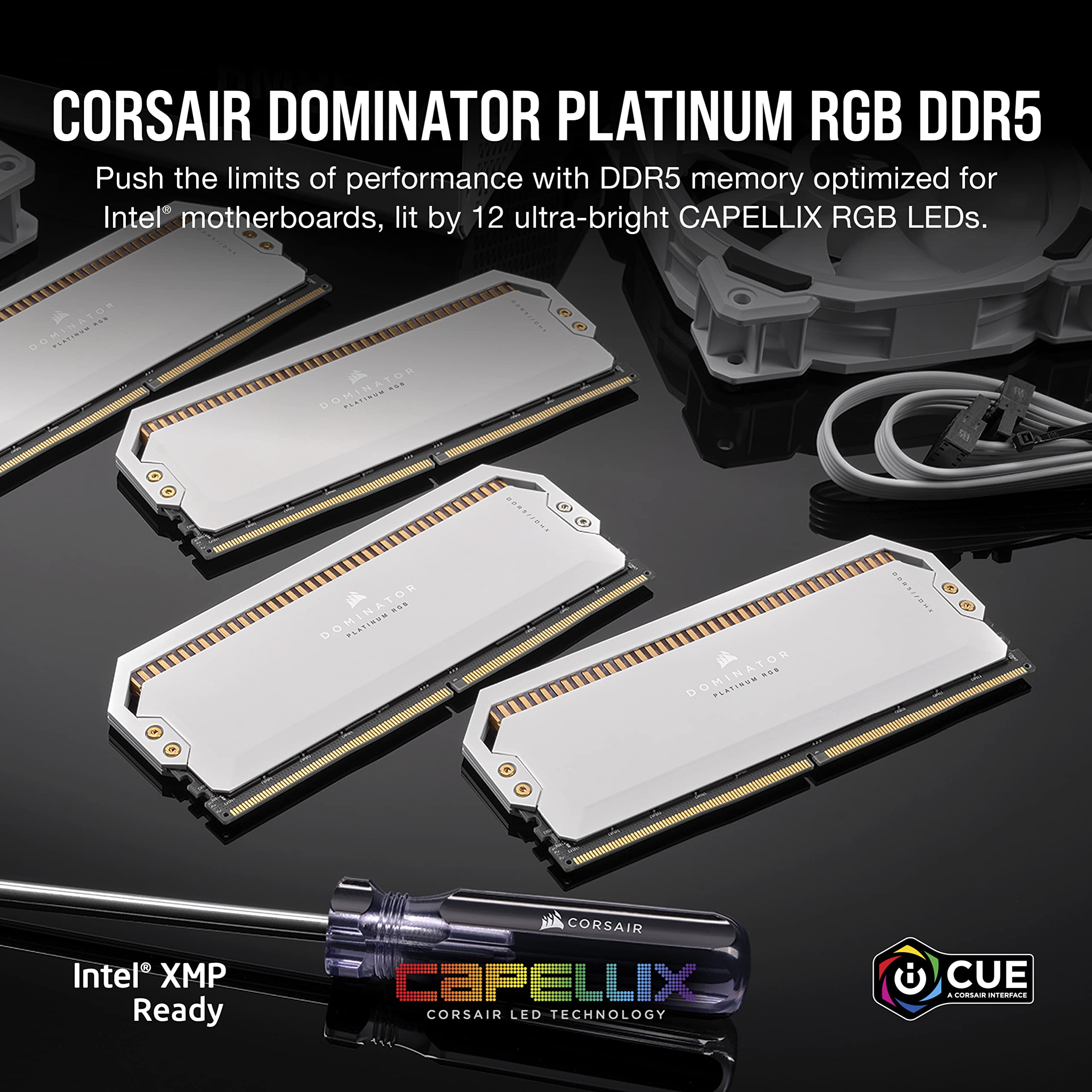 corsair-dominator-platinum-rgb-ddr5-ram-32gb-2x16gb-5200mhz-cl40-wei image 2