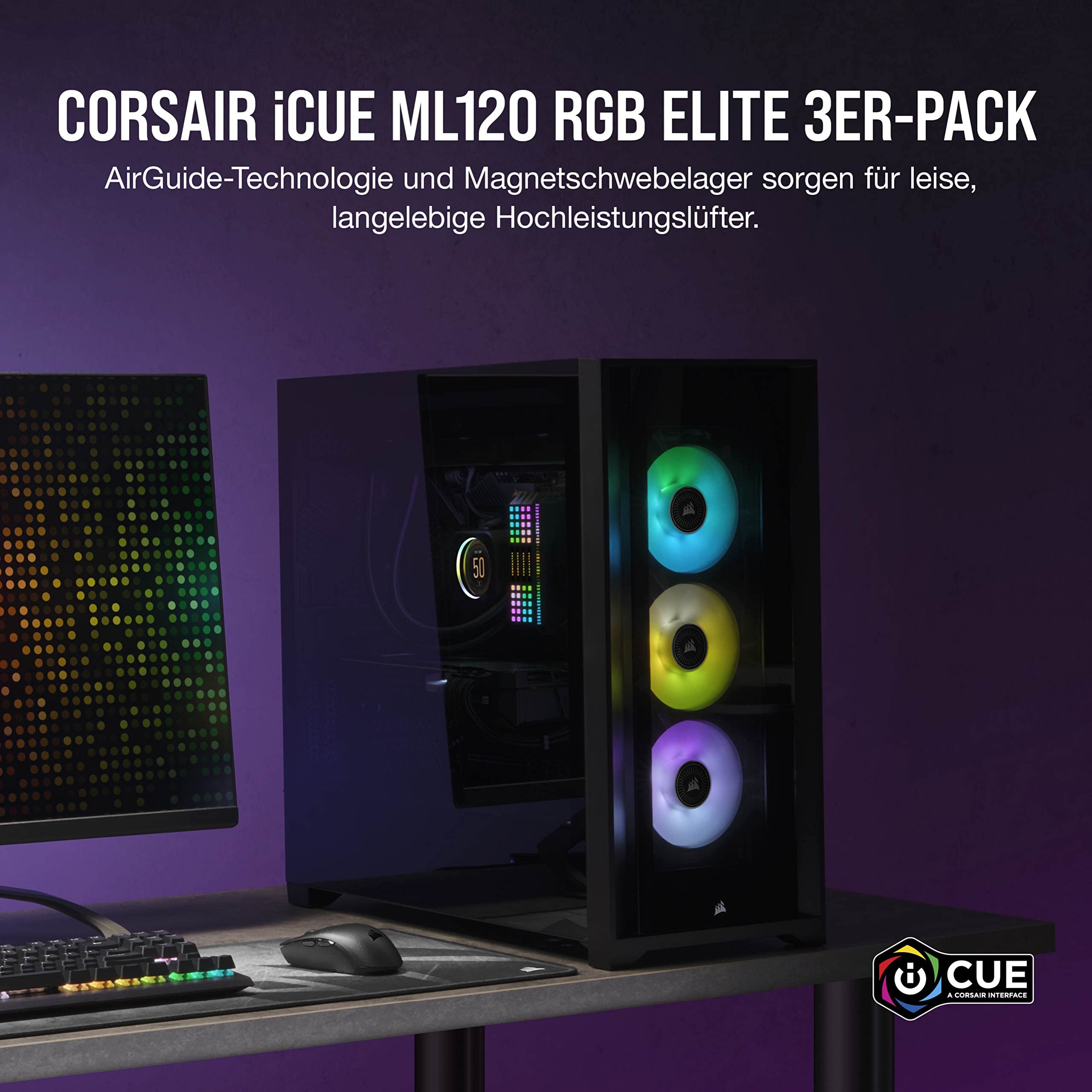 corsair-ml120-rgb-elite-120mm-magnetlevitations-l-fter-mit-airguide-und-lighting image 2