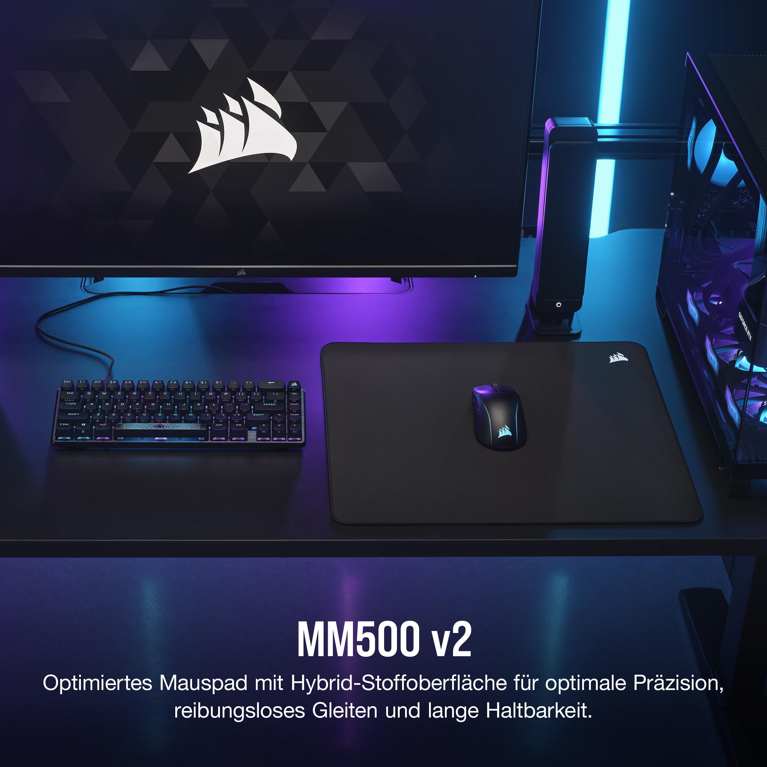 corsair-mm500-v2-gaming-mauspad-hybrid-stoff-45x40cm-spritzwassergesch-tzt-schwa image 2