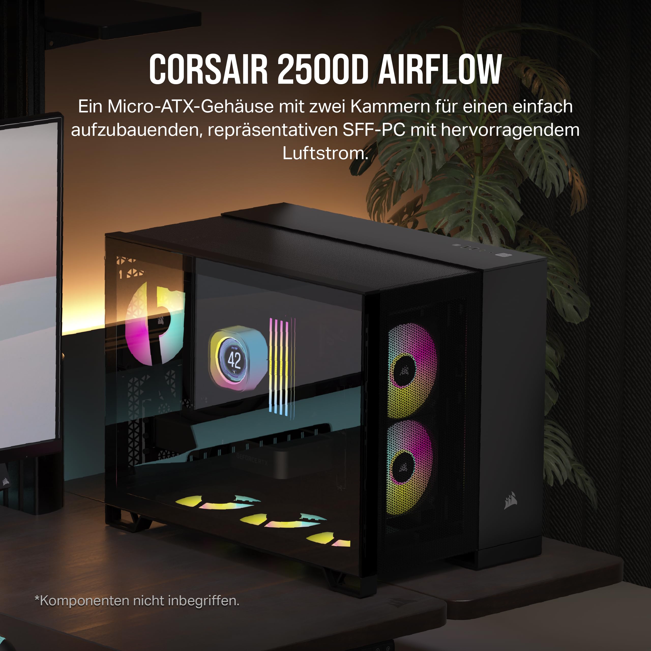 corsair-2500d-airflow-matx-pc-geh-use-schwarz-ohne-l-fter-zweikammer-design-reve image 2