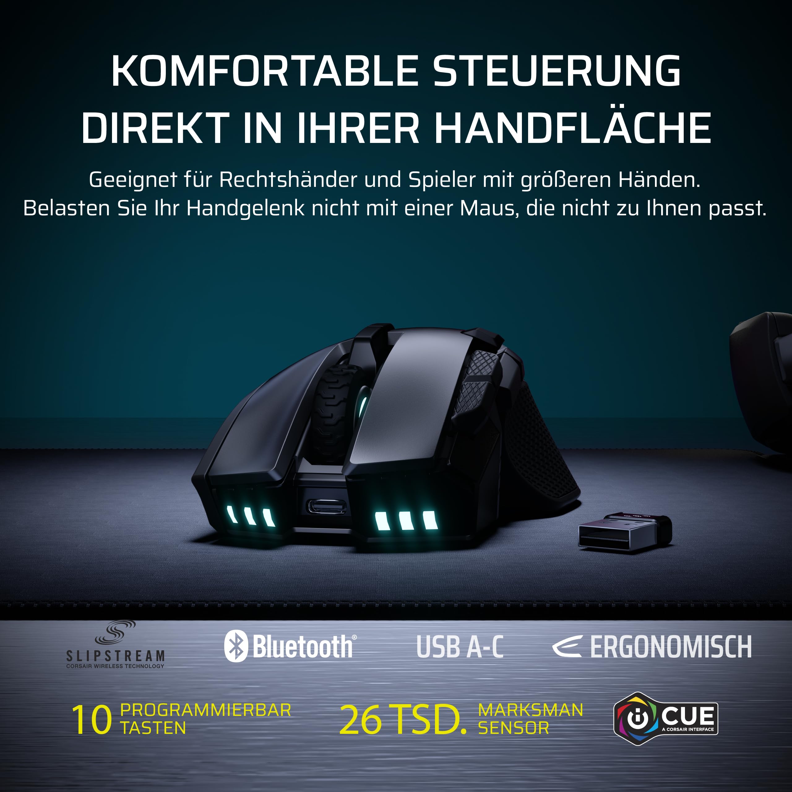 corsair-ironclaw-wireless-se-2026-gaming-maus-schwarz-26-000-dpi-ergonomisch-f-r image 2
