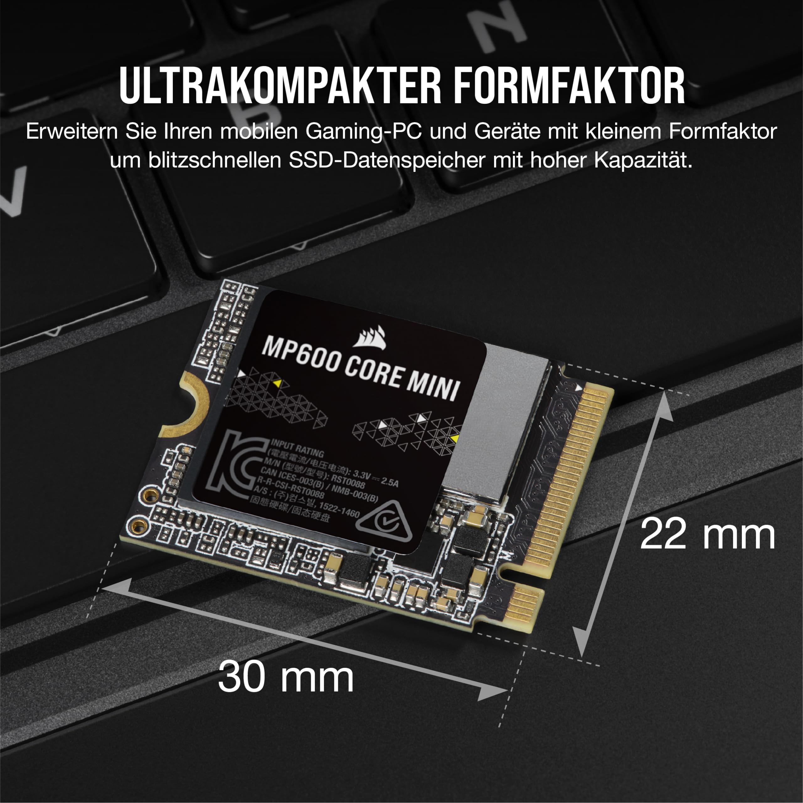 corsair-mp600-core-mini-2tb-m-2-nvme-pcie-gen4-x4-ssd-m-2-2230-f-r-steam-deck-ro image 2