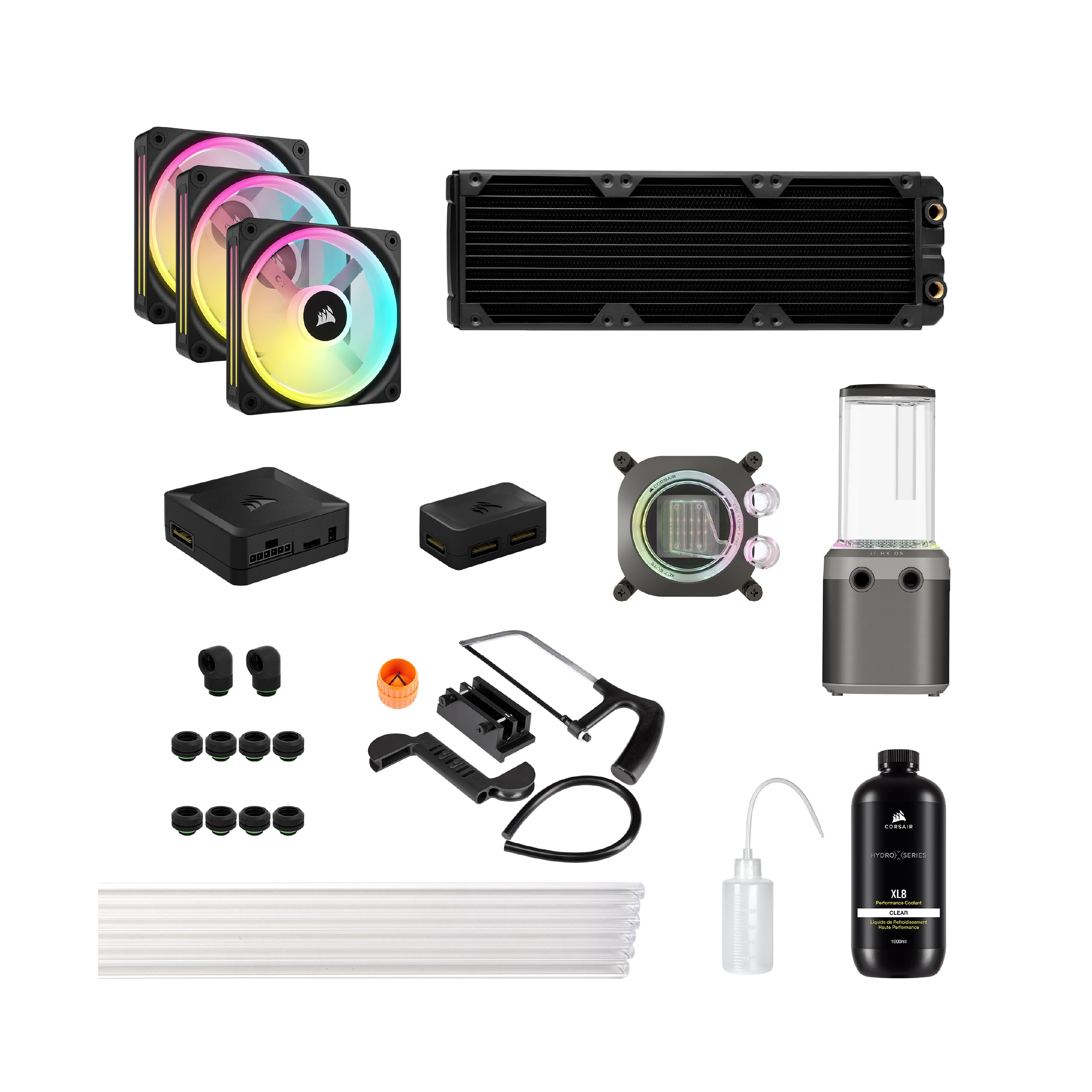 corsair-hydro-x-series-icue-link-xh405i-custom-water-cooling-kit-hardline-kreisl image 1