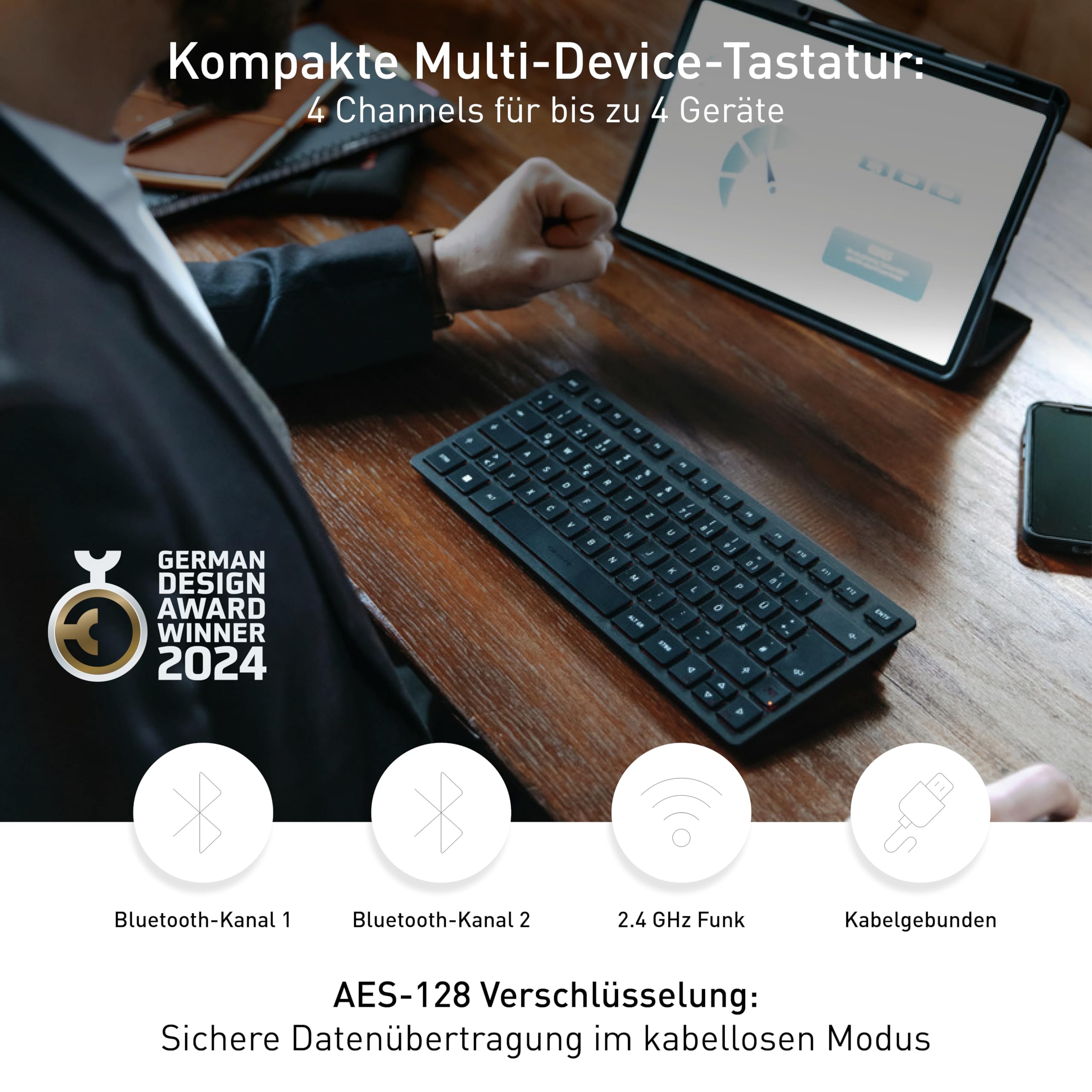 cherry-kw-9200-mini-kompakte-multi-device-tastatur-qwertz-deutsch-bluetooth-2-4- image 2
