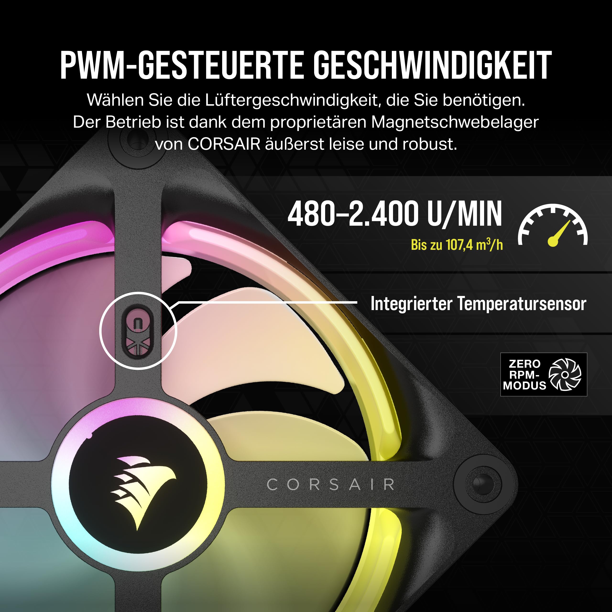 corsair-icue-link-qx120-rgb-120-mm-l-fter-mit-magnetic-dome-lager-schwarz-einzel image 6