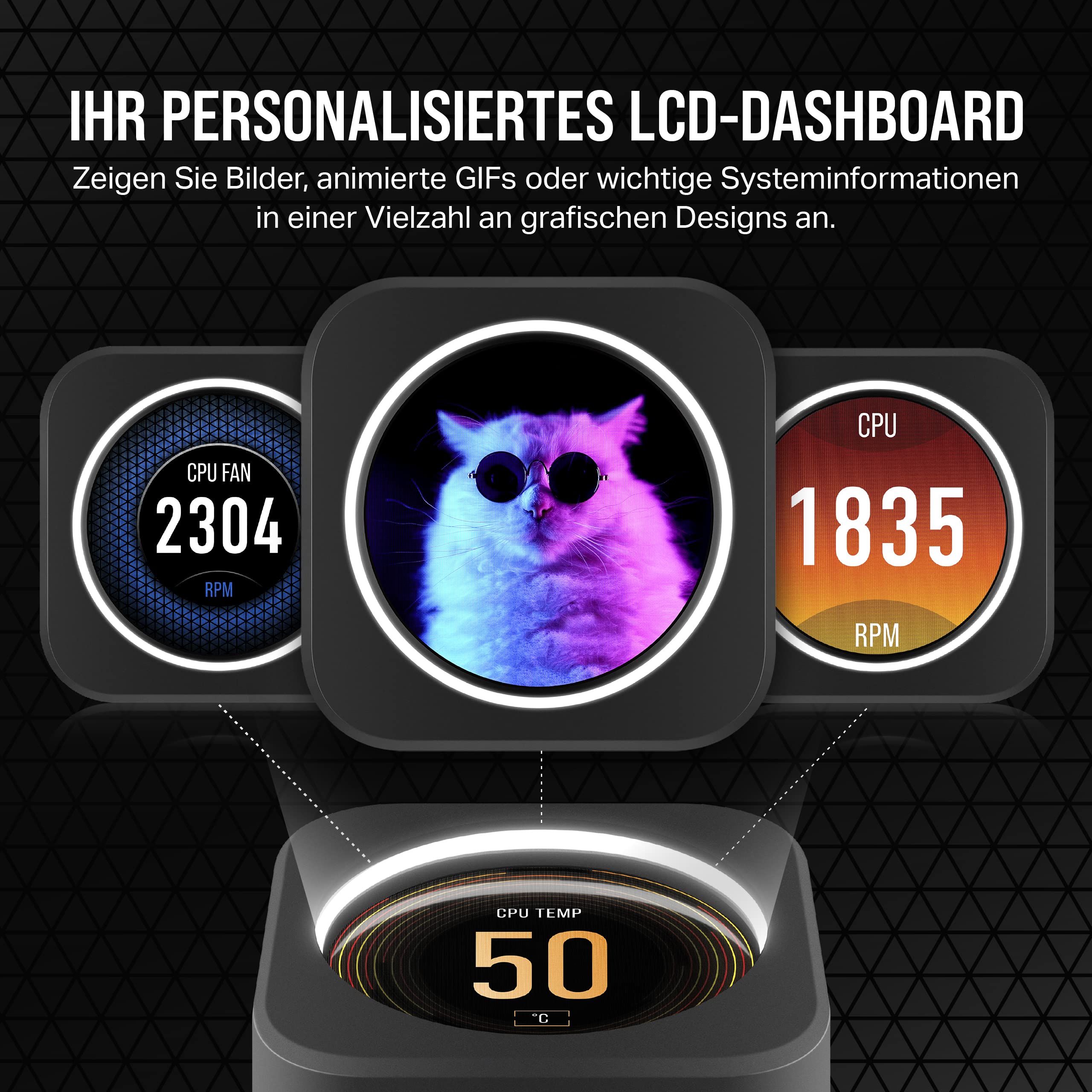 corsair-icue-h150i-elite-lcd-xt-fl-ssig-cpu-k-hler-360mm-ips-lcd-3x-af120-rgb-el image 3