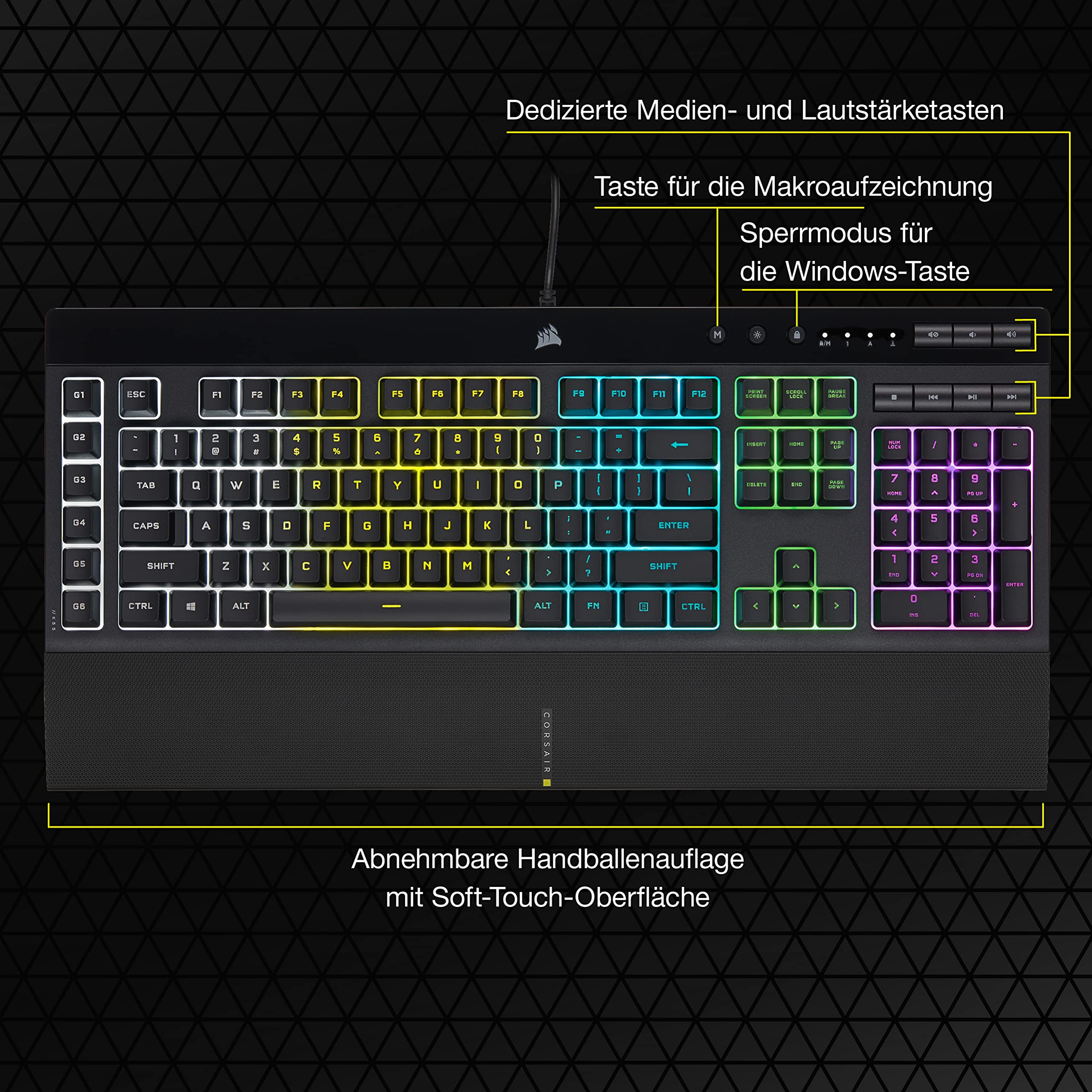 corsair-k55-rgb-pro-gaming-tastatur-deutsch-qwertz image 8
