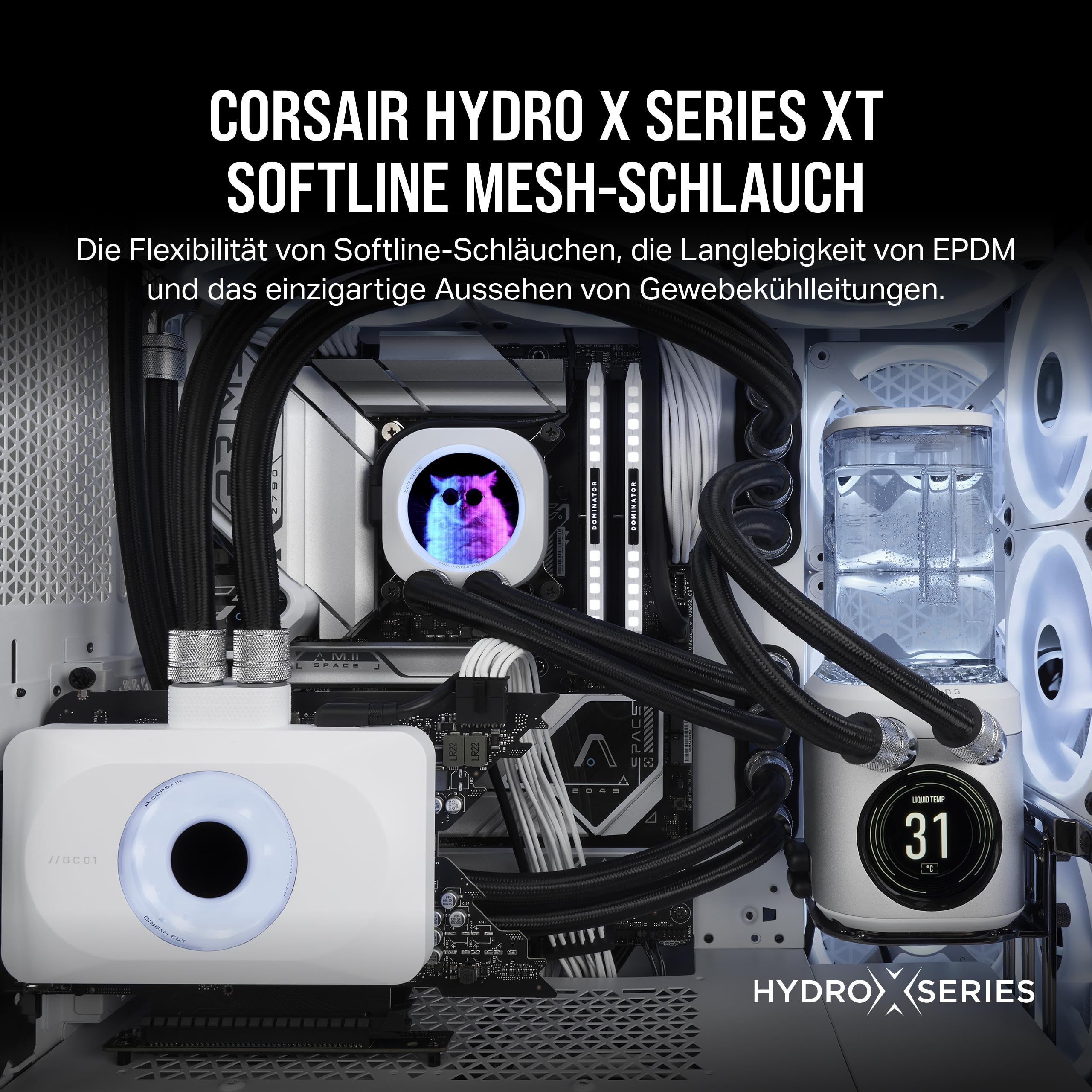 corsair-hydro-x-series-xt-softline-mesh-schlauch-3m-epdm-schwarz image 2