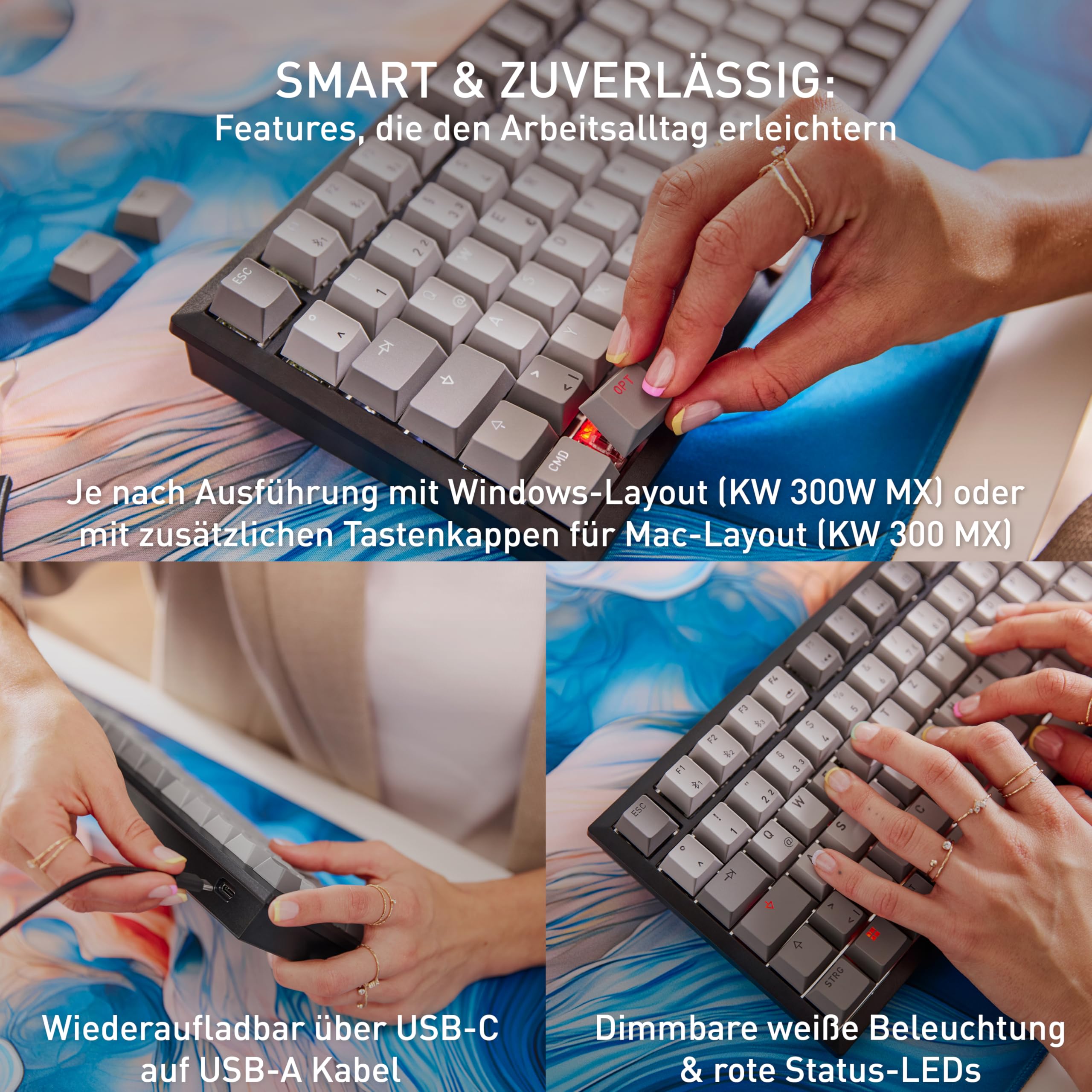 cherry-kw-300-mx-hot-swap-tastatur-kabellos-deutsch-qwertz-mx2a-brown-schwarz-mu image 7