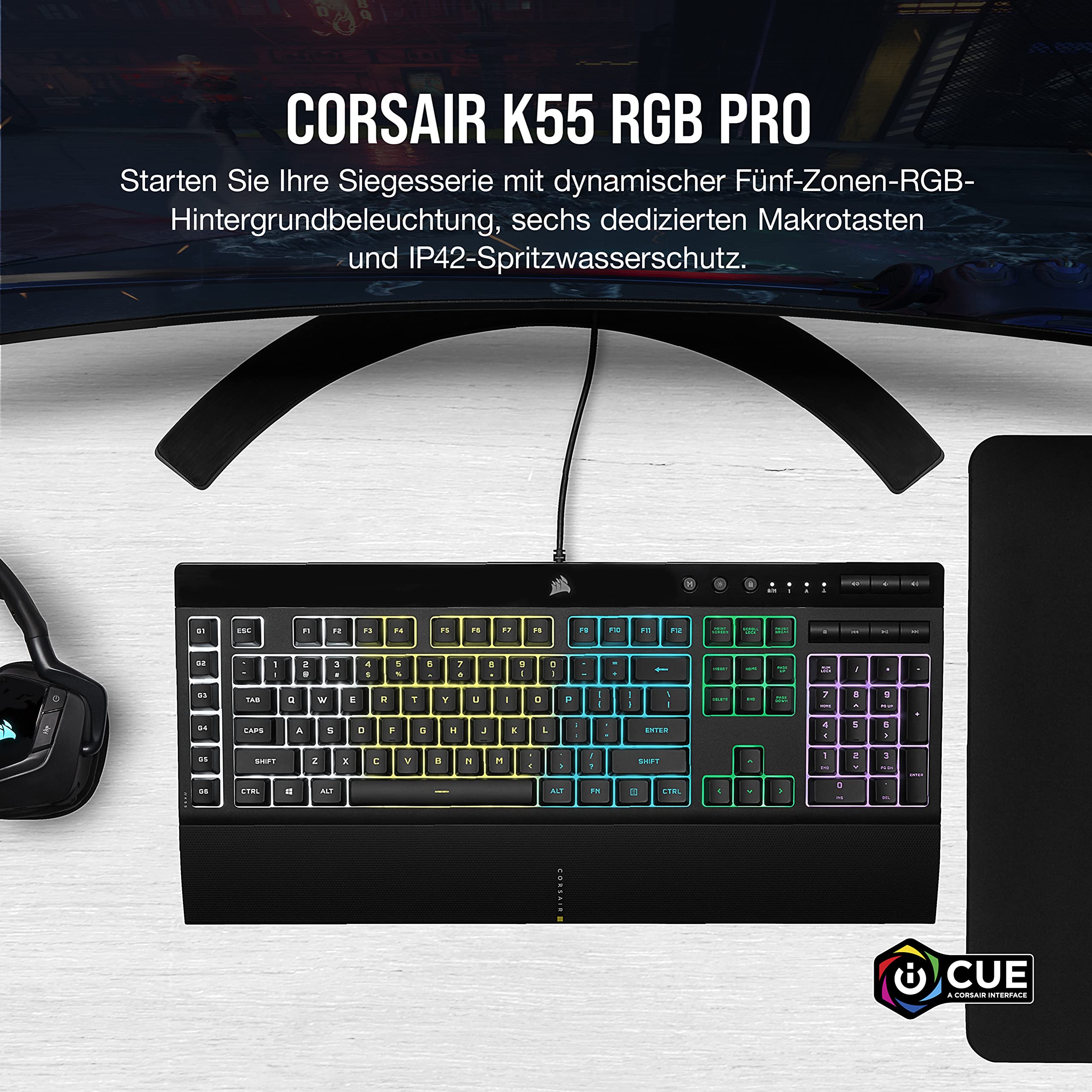 corsair-k55-rgb-pro-gaming-tastatur-deutsch-qwertz image 3